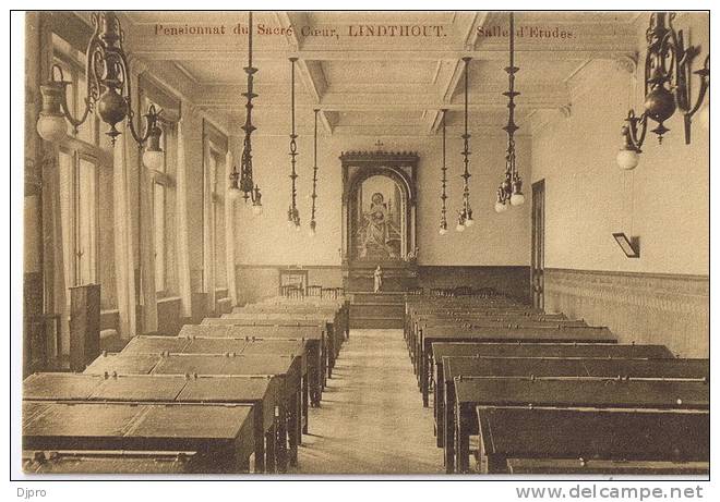 WOLUWE-SAINT-LAMBERT PENSIONNAT DU SACRE COEUR LINDTHOUT SALLE ETUDE COLLEGE STUDIEZAAL KLAS ECOLE CLASS PROFESSEUR 1767 - Woluwe-St-Lambert - St-Lambrechts-Woluwe