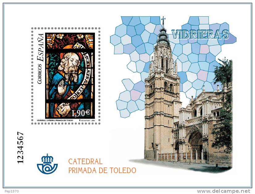 ESPAÑA 2004 - VIDRIERAS DE LA CATEDRA DE TOLEDO -Edifil Nº 4132 - YVERT BLOCK 141 - Verres & Vitraux