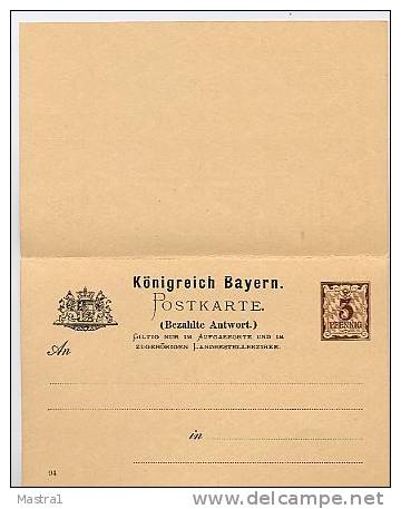 BAYERN  P41/05  Antwort-Postkarte ** 1894  Kat. 17,00 € - Sonstige & Ohne Zuordnung