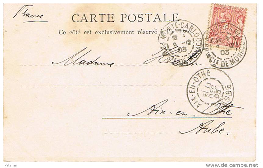 3495  Postal,MONTE CARLO 1903 ( Monaco) , Post Card, Postkarte, - Covers & Documents