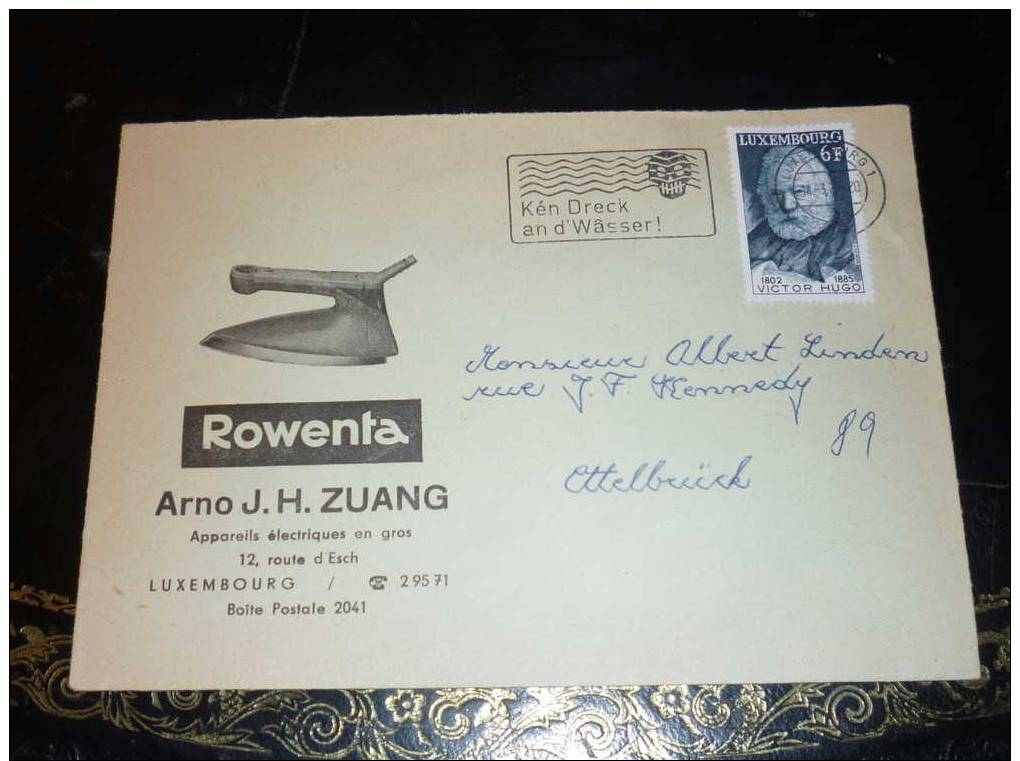 LUXEMBOURG 1977 KOMMERZIELLER BRIEF / LETTRE COMMERCIALE "ROWENTA ARNO J.H. ZUANG" - Briefe U. Dokumente