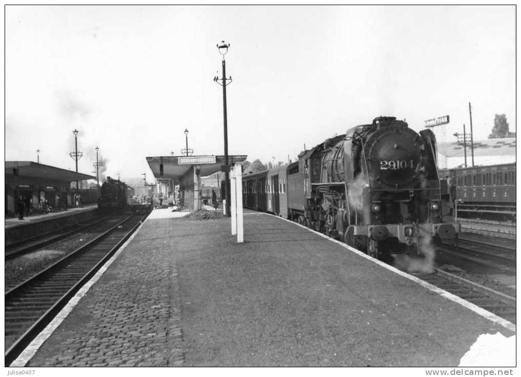 GERAARDSBERGEN (Belgique) Photographie Train Locomotive En Gare Gros Plan Vers 1960 - Geraardsbergen