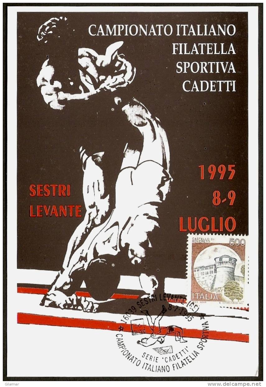 WRESTLING ITALIA SESTRI LEVANTE 1999 - CAMPIONATO ITALIANO FILATELIA SPORTIVA - LOTTA - CARTOLINA UFFICIALE - Lotta