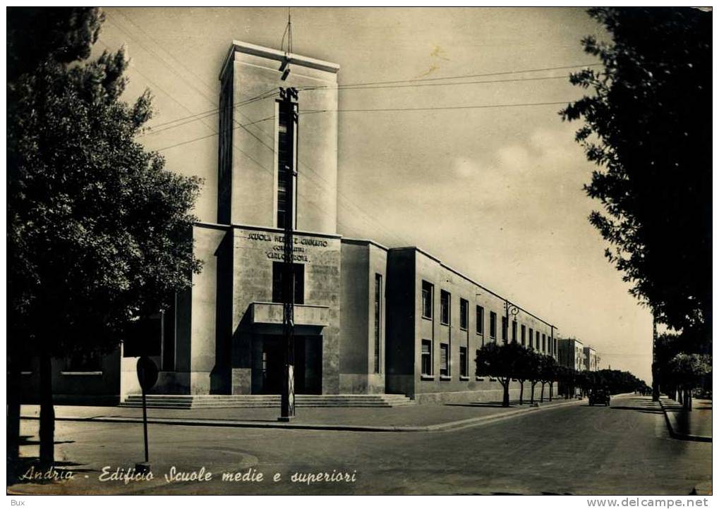 ANDRIA  SCUOLE SCUOLA    BARI PUGLIA    VIAGGIATA COME DA FOTO BOLLO RIMOSSO - Andria