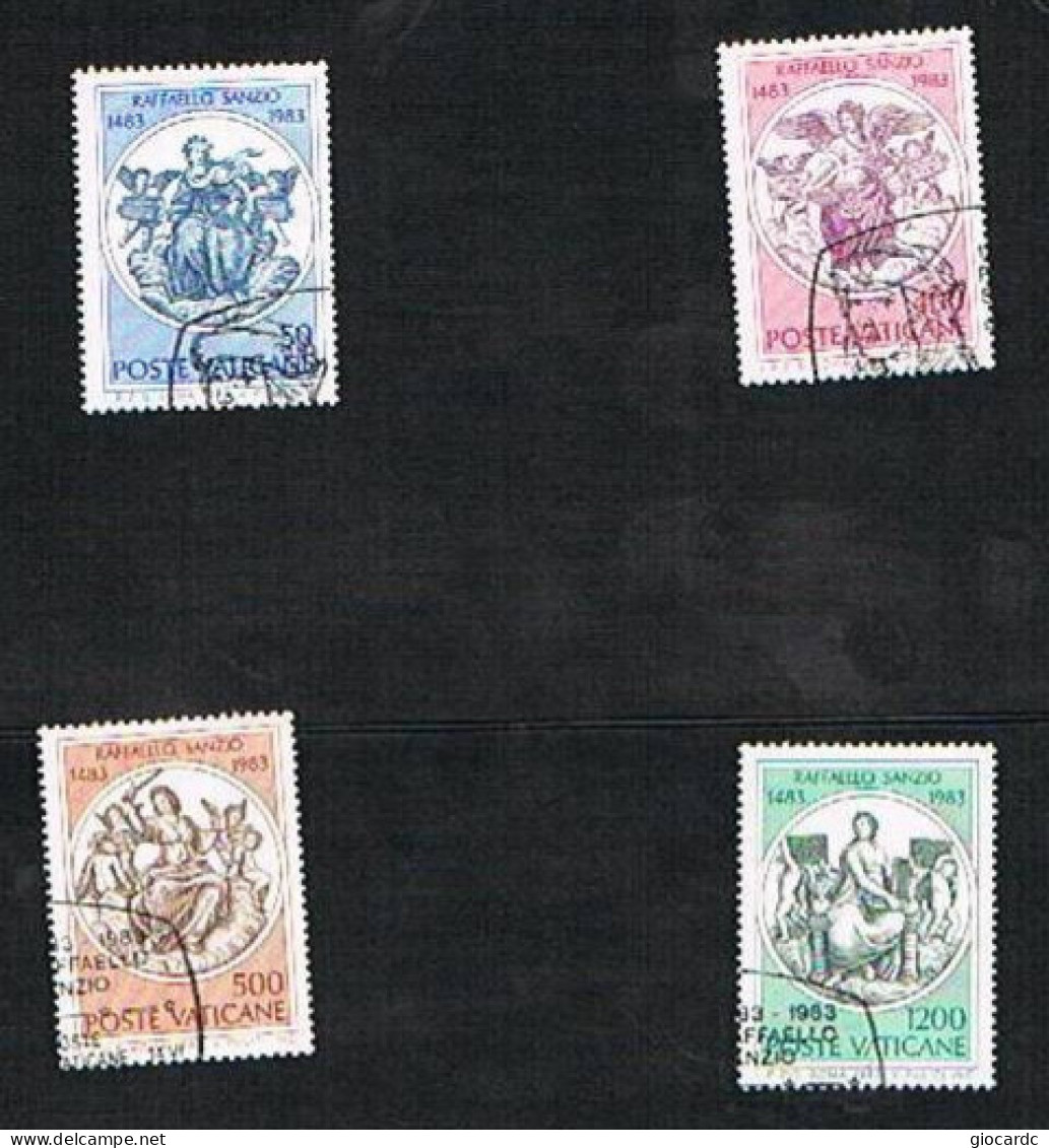 VATICANO - VATICAN . CAT.UNIF  731.734  - 1983 5^ CENTENARIO NASCITA RAFFAELLO SANZIO -  USATI (°) - Used Stamps