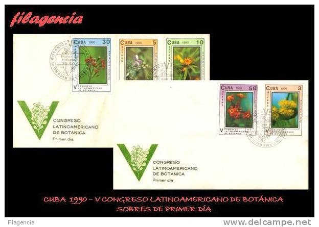 AMERICA. CUBA SPD-FDC. 1990 V CONGRESO LATINOAMERICANO DE BOTÁNICA. FLORES - FDC