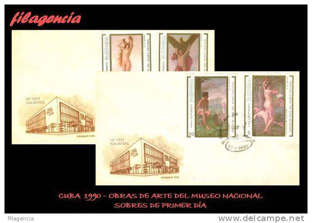 AMERICA. CUBA SPD-FDC. 1990 OBRAS DE ARTE DEL MUSEO NACIONAL. PINTURAS - FDC