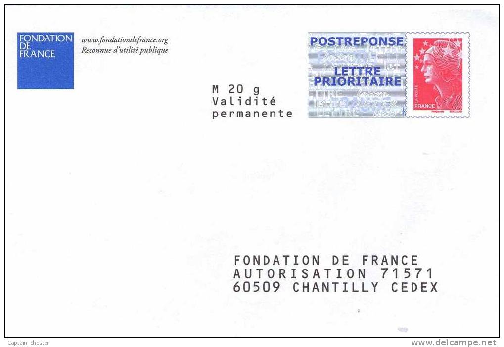 POSTREPONSE " FONDATION DE FRANCE "  NEUF ( 09P344 - Repiquage Beaujard ) - Prêts-à-poster:Answer/Beaujard