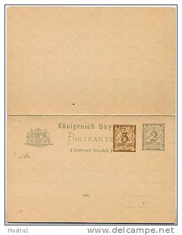 BAYERN P75/01 Antwort-Postkarte 1906 Kat. 12,00 € - Entiers Postaux