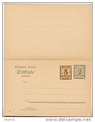 BAYERN P78/03 Antwort-Postkarte 1906  Kat. 5,00 € - Ganzsachen