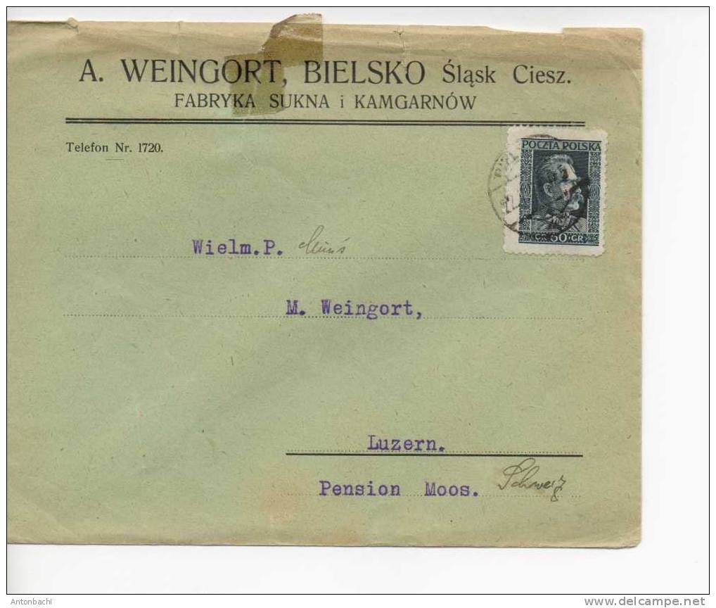 POLOGNE / POLAND - 1928-1931- ENVELOPPE / COVER AVEC SCOTT 253 - Storia Postale