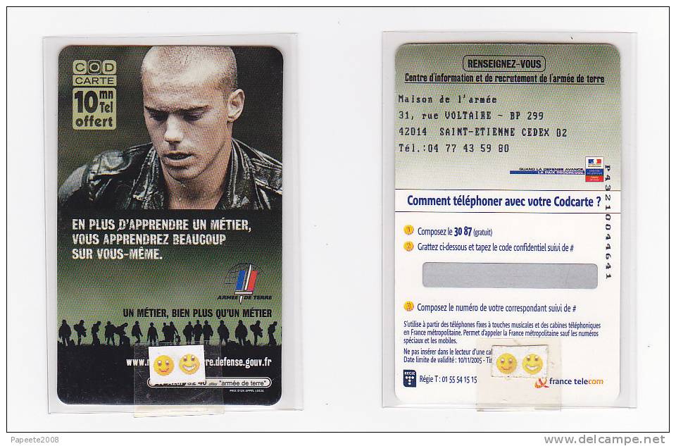 France -TIicket De Téléphone  - Armée / Bureau De Recrutement / ST ETIENNE  - NEUF - Tickets FT