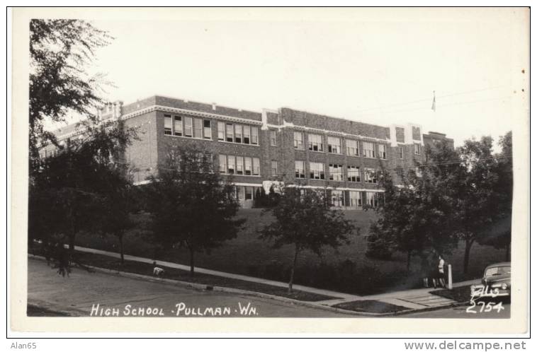 Pullman WA High School Ellis #2754 C1940s Vintage Real Photo Postcard - Other & Unclassified