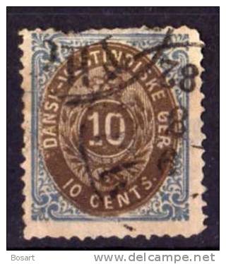 Antilles Danoises Timbre Ob. 1876 N°10 C.35 € - Dinamarca (Antillas)
