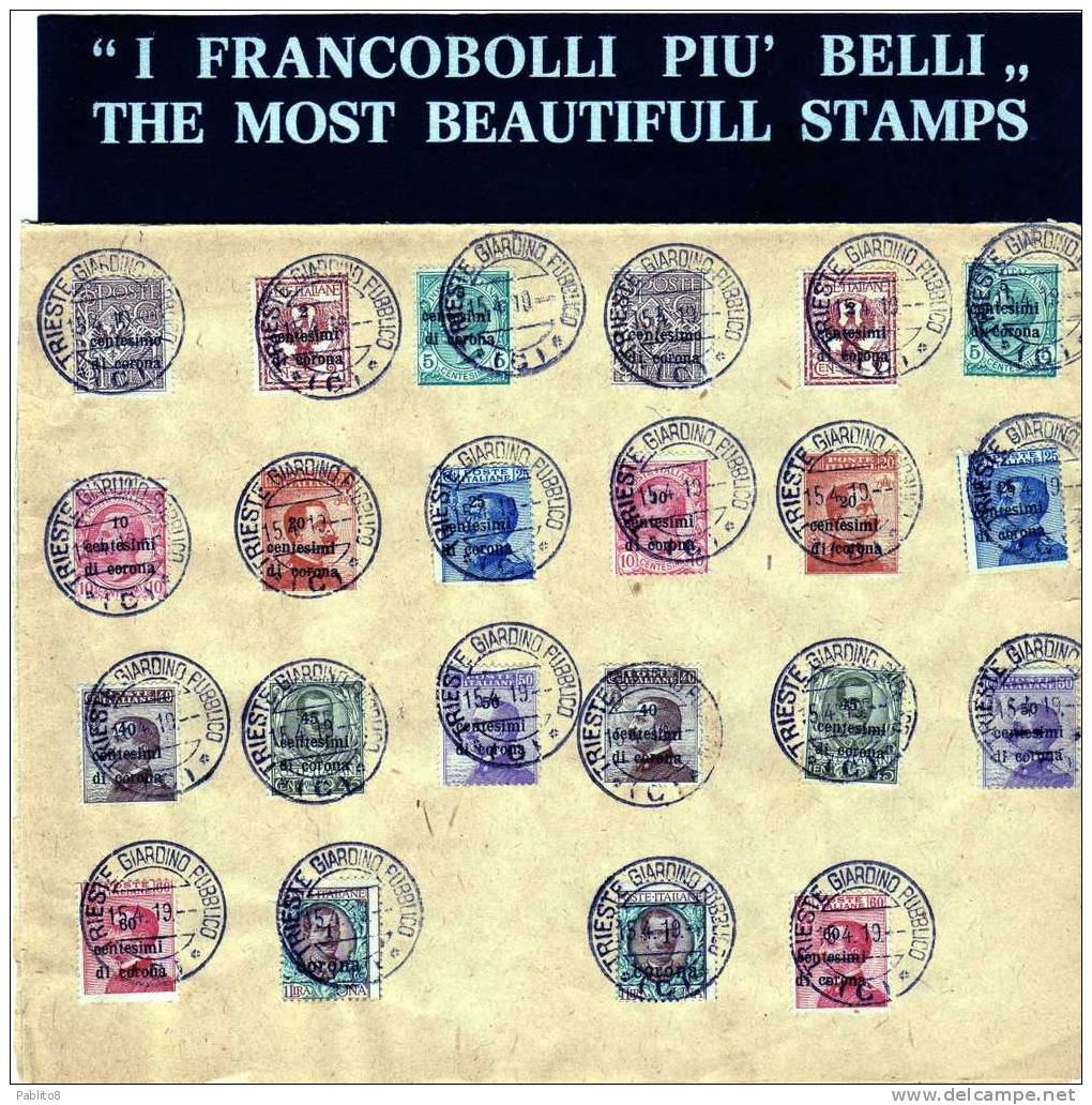 TRENTO E TRIESTE FRANCOBOLLI D´ITALIA DEL 1901-18 SU FOGLIO INTERO 4 SERIE - Trente & Trieste