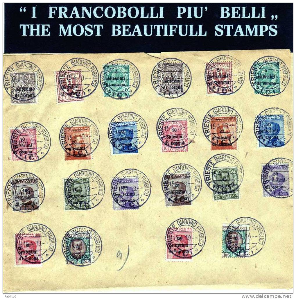 TRENTO E TRIESTE FRANCOBOLLI D´ITALIA DEL 1901-18 SU FOGLIO INTERO 4 SERIE - Trento & Trieste