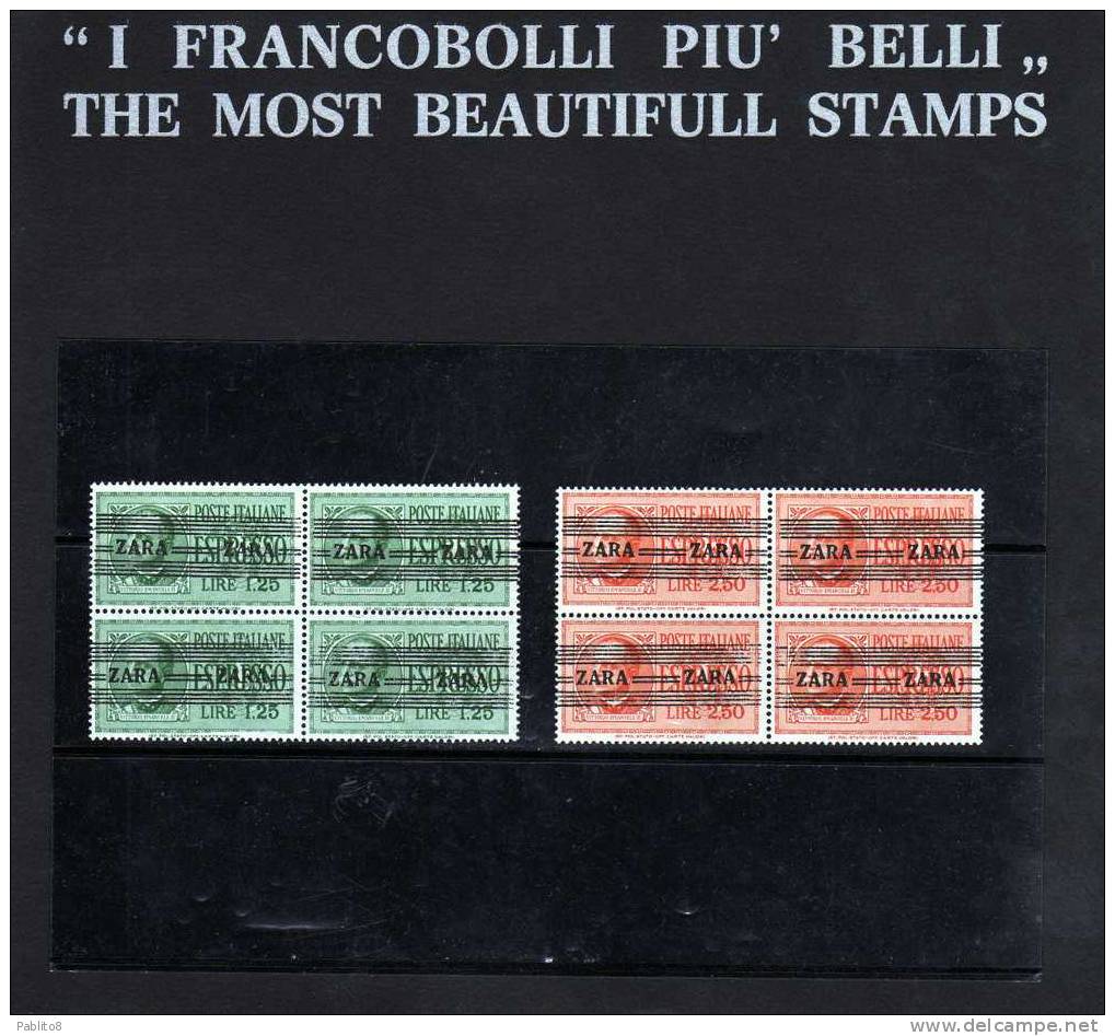 ITALIA ITALY ZARA OCUPPAZIONE TEDESCA 1943 ESPRESSI MNH QUARTINA SOVRASTAMPATI - Ocu. Alemana: Zara