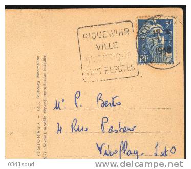 1948  France  68 Riquewihr Daguin  Vins Vino Raisin Vignoble Wine Grape Vineyard - Wein & Alkohol