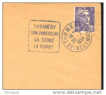 1954  France  77 Thomery Daguin  Vins Vino Raisin Vignoble Wine Grape Vineyard  Lettre - Vins & Alcools