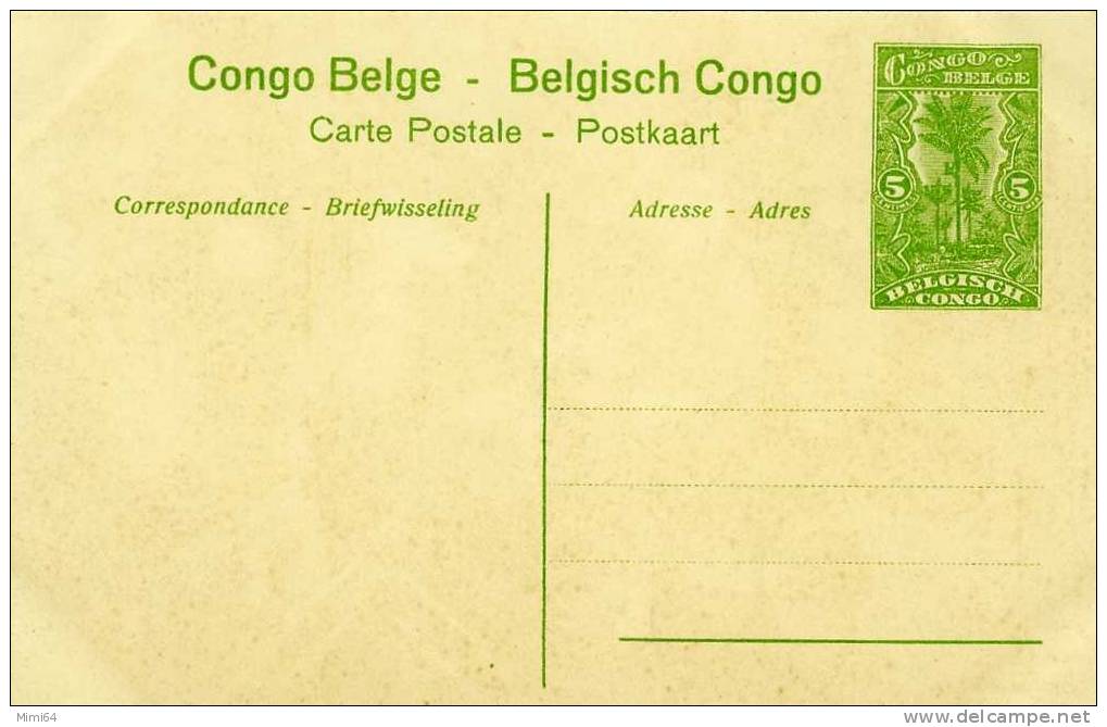 CONGO BELGE. BELGISCH CONGO. LEOPOLVILLE CHAMEAUX PORTEURS ( ENTIER POSTAL 5C VERT TIMBRE POSTE IMPRIME) - Kinshasa - Léopoldville