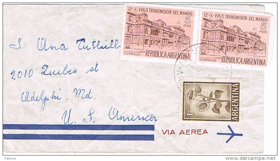 3350 Carta, Aérea, Buenos Aires, ( Argentina) 1963, Cover, Lettre, Letter - Brieven En Documenten