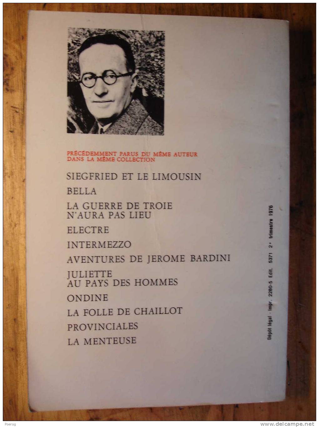 JEAN GIRAUDOUX - AMPHITRYON 38 - LE LIVRE DE POCHE N°2207 - 1976 - Französische Autoren