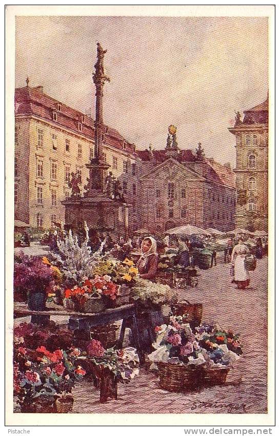 Wien Vienne Autriche - Am Hof. Blumenmarkt  - Illustration Marché Fleurs  - Neuve - État TB - Voir Recto Verso - Other & Unclassified