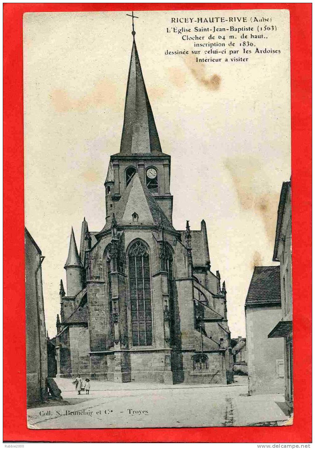 RICEY HAUTE RIVE COMMUNE DE LES RICEYS EGLISE SAINT JEAN BAPTISTE CARTE EN BON ETAT - Les Riceys