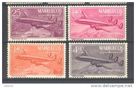 MARI9-L3064TAN. Morocco.Maroc .Avion..MARRUECOS  REINO INDEPENDIENTE CUATRIMOTOR CONSTELATION.1956. (Ed 9/2**) - Unused Stamps