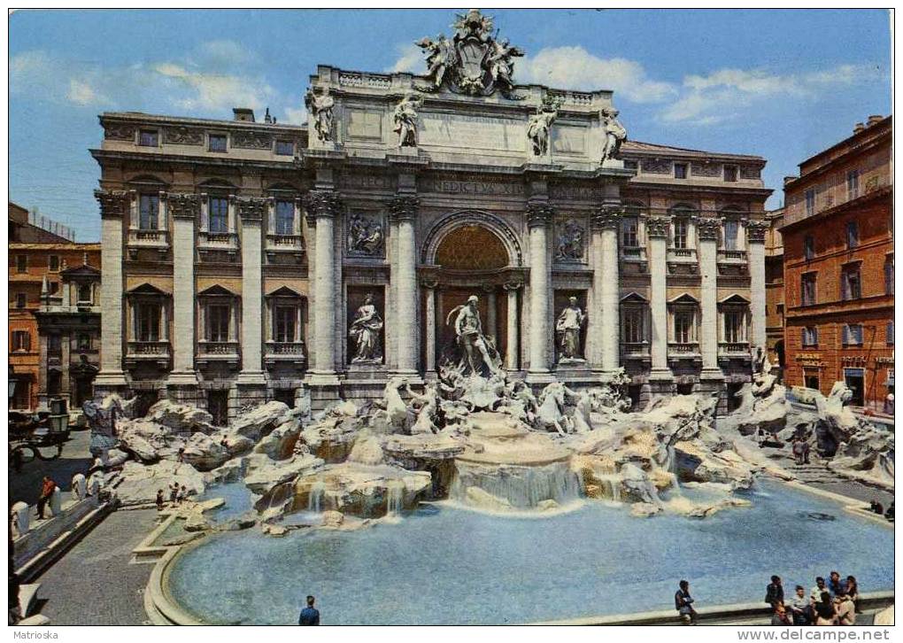 ROMA  -  Fontana Di Trevi - Animata - Anni ´50  -  NVG   (344) - Fontana Di Trevi