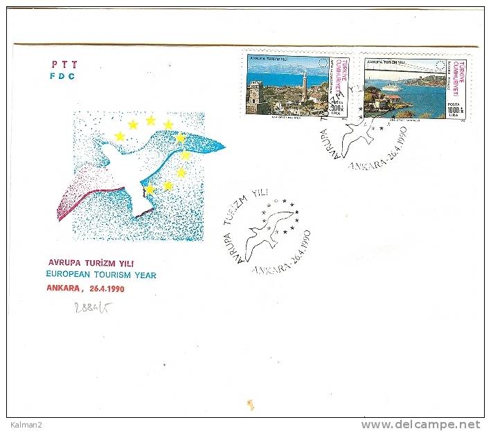 TEM1757  -  TURCHIA 1990 - " EUROPEAN TOURISM YEAR " -    FDC  26.4.1990 - Institutions Européennes