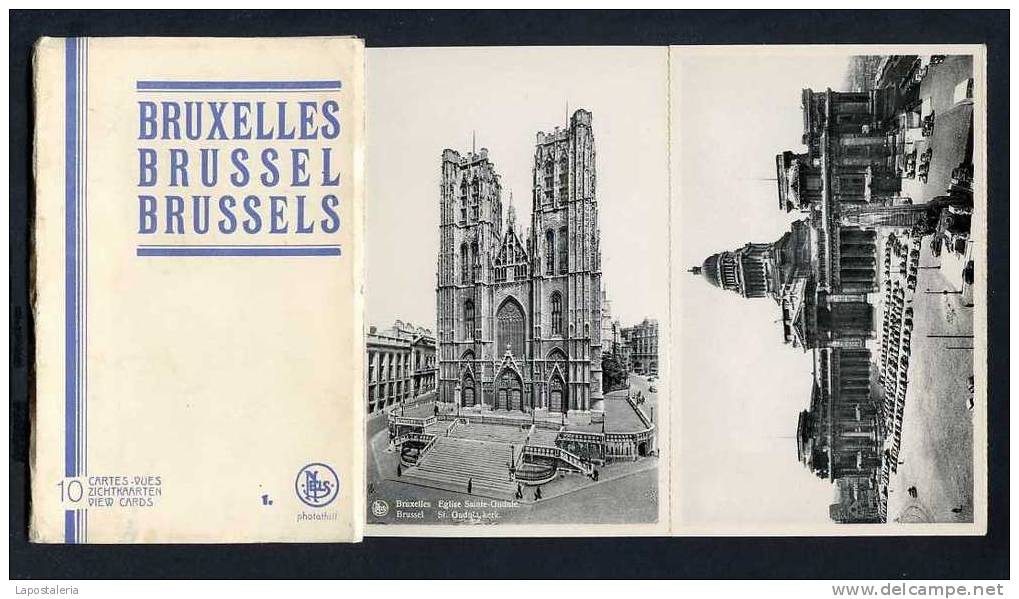 *Bruxelles 10 Cartes-vues* Carterita Con 10 Postales. Ed. Nels Nº 1. Nueva. - Sets And Collections