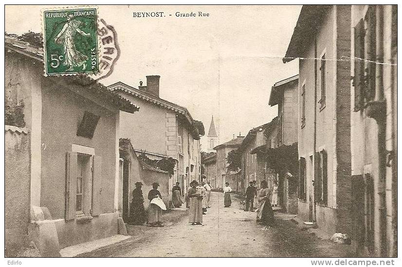 01- BEYNOST Grande Rue - Timbrée 1908 Pli Sinon TB - Zonder Classificatie