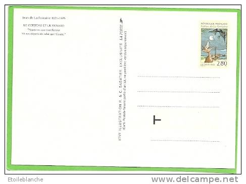 CPM France Timbre 1995, Fable De La Fontaine, Le Corbeau Et Le Renard / La Poste, Dessin Sabatier - Timbres (représentations)