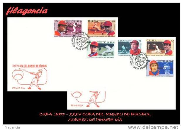 AMERICA. CUBA SPD-FDC. 2003 XXXV COPA MUNDIAL DE BEÍSBOL - FDC
