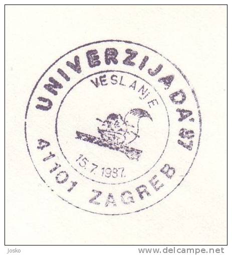 AVIRON - World University Games 1987. ( Yougoslavie - Rare ) * Rowing Remo Rudern Rudersport Ruder Canottaggio Roeien * - Canottaggio
