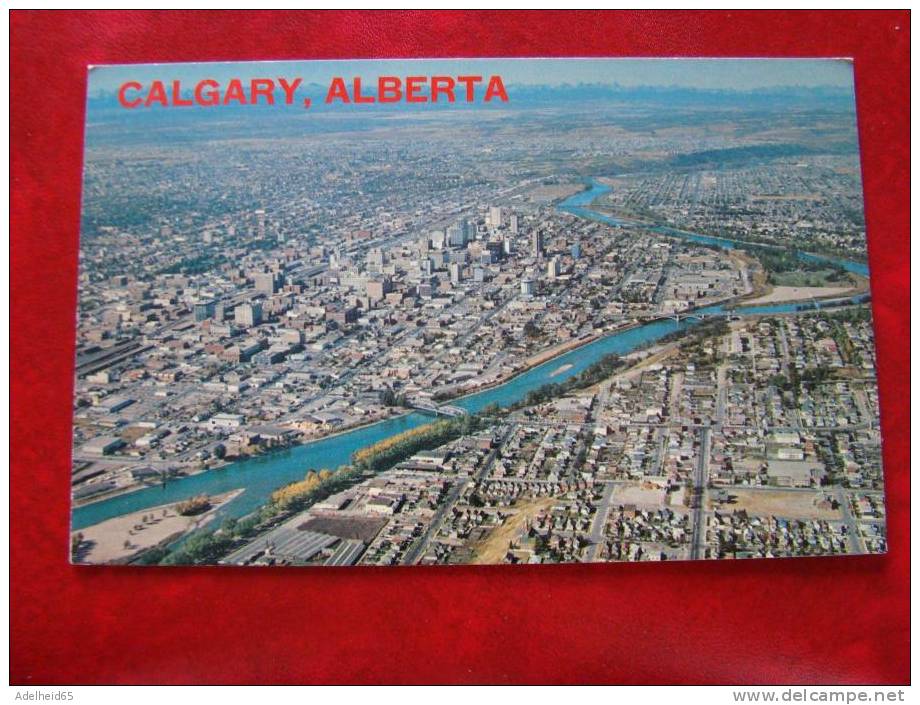 Calgary Alberta Aerial View Bow River 1967 - Calgary