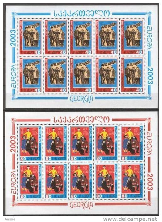 Cept 2003 Georgie Georgia Yvertn° 328-29 *** MNH Feuillets De 10 Cote 59,00 Euro - 2003