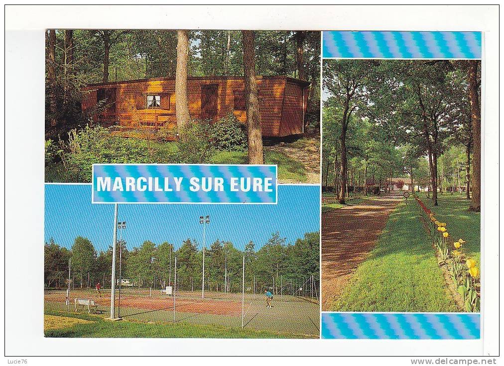 MARCILLY SUR EURE  -  3 Vues  : Le Parc De Brazais - L'Entrée - Les Courts De Tennis - Résidence Dans Les Bois - - Marcilly-sur-Eure