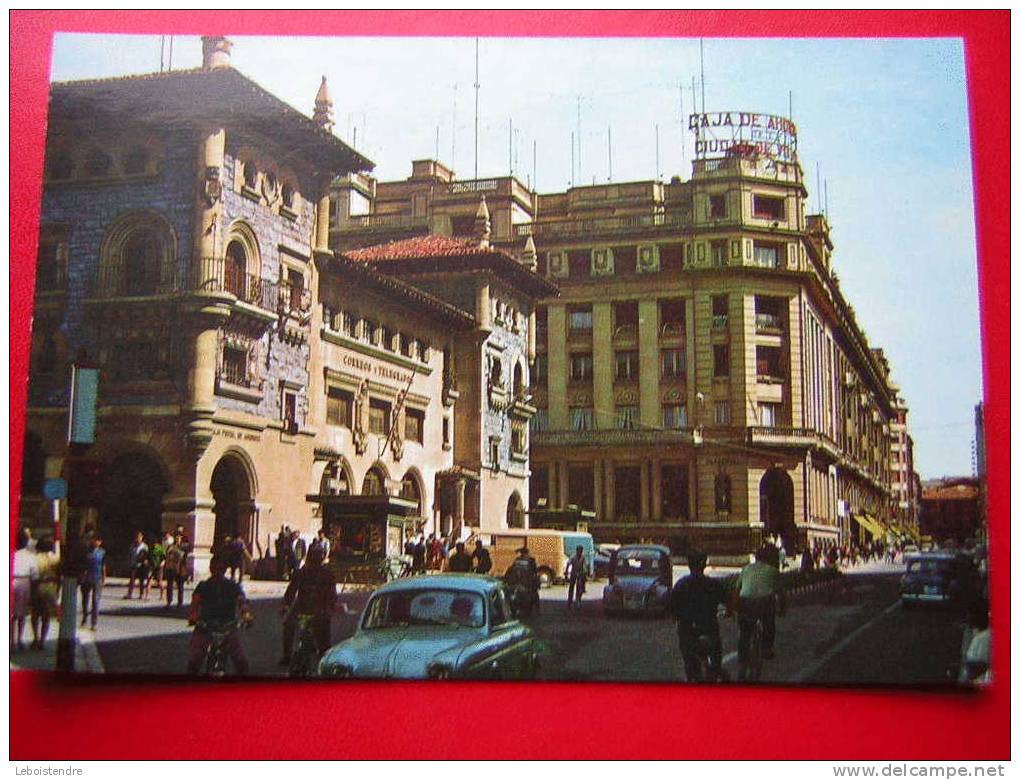 CPM OU CPSM-ESPAGNE-VITORIA CALLE DE POSTAS.CASA DE CORREOS-RUE DES POSTES-BUREAU DE POSTE- ANIMEE VOITURES - Álava (Vitoria)