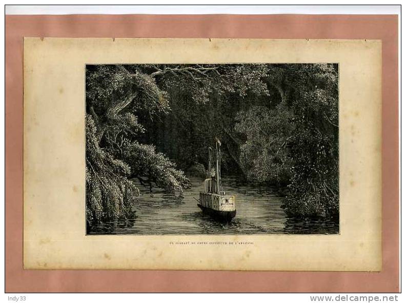 - UN IGARAPE DU COURS INFERIEUR DE L´AMAZONE . GRAVURE SUR BOIS DU XIXe S. COLLEE SUR PAPIER - Andere & Zonder Classificatie