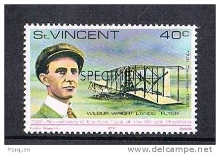 St. VINCENT 1974.  First Flight WRIGT.  Specimen - St.Vincent (1979-...)