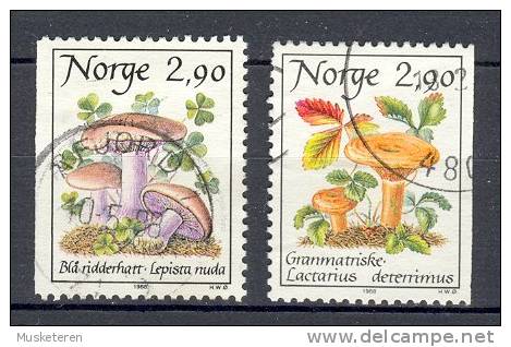 Norway 1988 Mi. 990-91  2.90 Kr Pilze Mushrooms - Oblitérés