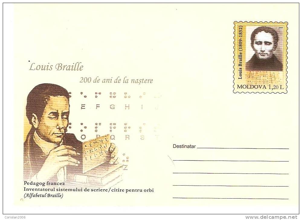 Moldova / Postal Stationery / 200 Years Louis Braille - Handicaps