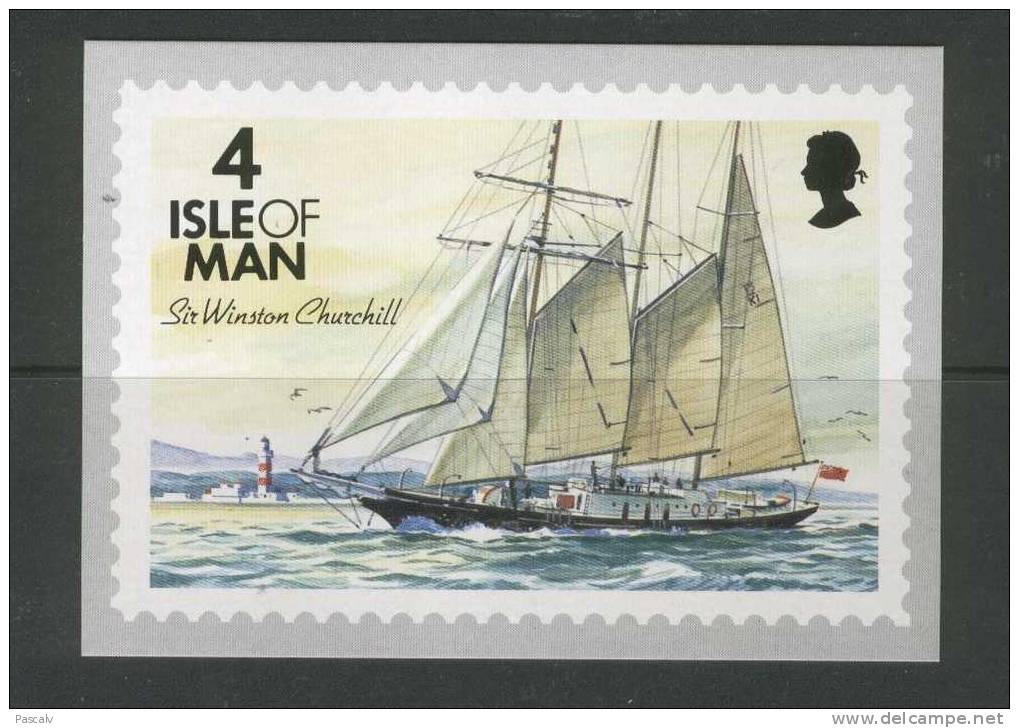 Ile De Man Carte Maximum Dimension 10,5 Cm X 14,5 Cm Voilier - Ships