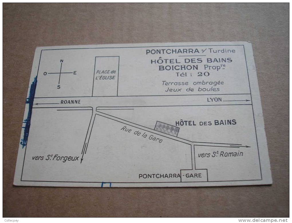 CPA PONTCHARRA Gros Plan Hôtel Des Bains Cuisine Et Cave Renommées - Pontcharra-sur-Turdine