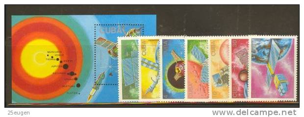 CUBA SPACE SET + MS   MNH - Amérique Du Sud