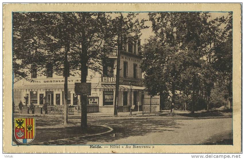 Heide :  Hotel  ´ Au Bienvenu ´  ( Geschreven 1949 Met Zegel )  ** Schild Op Voorkant Is Opgeplakt ** - Kalmthout