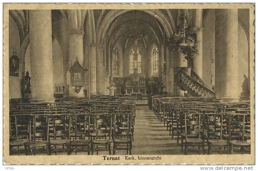 TERNAT : Kerk , Binnenzicht    ( Geschreven Zonder  Zegel ) - Ternat