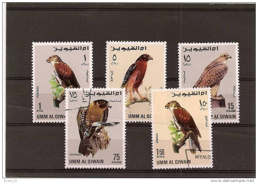 Timbre(s) Oblitéré(s) De Umm Al Qiwain, Série Oblitérée , Oiseaux, Rapaces - Aquile & Rapaci Diurni